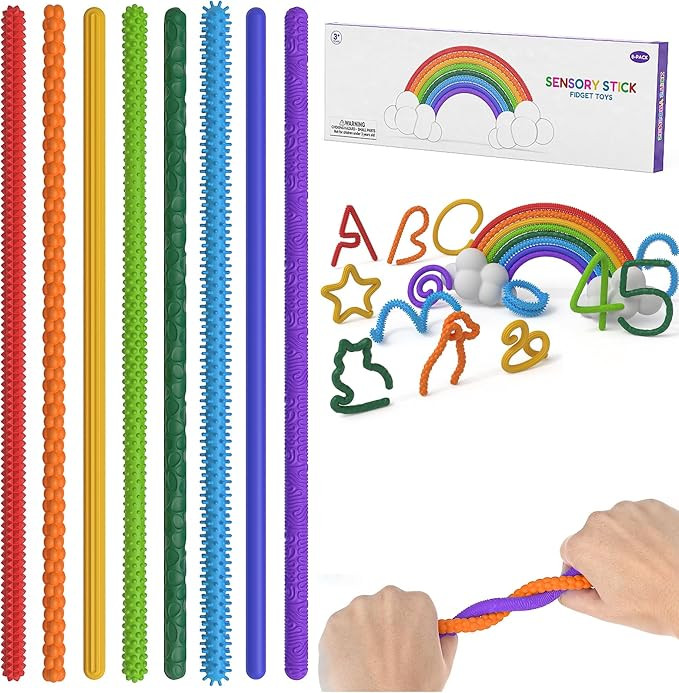 Sensory Autism Toys for Kids - 8Pcs Textured Stretchy Sensory Fidget Toys for Stress Anxiety - Se... | Amazon (US)