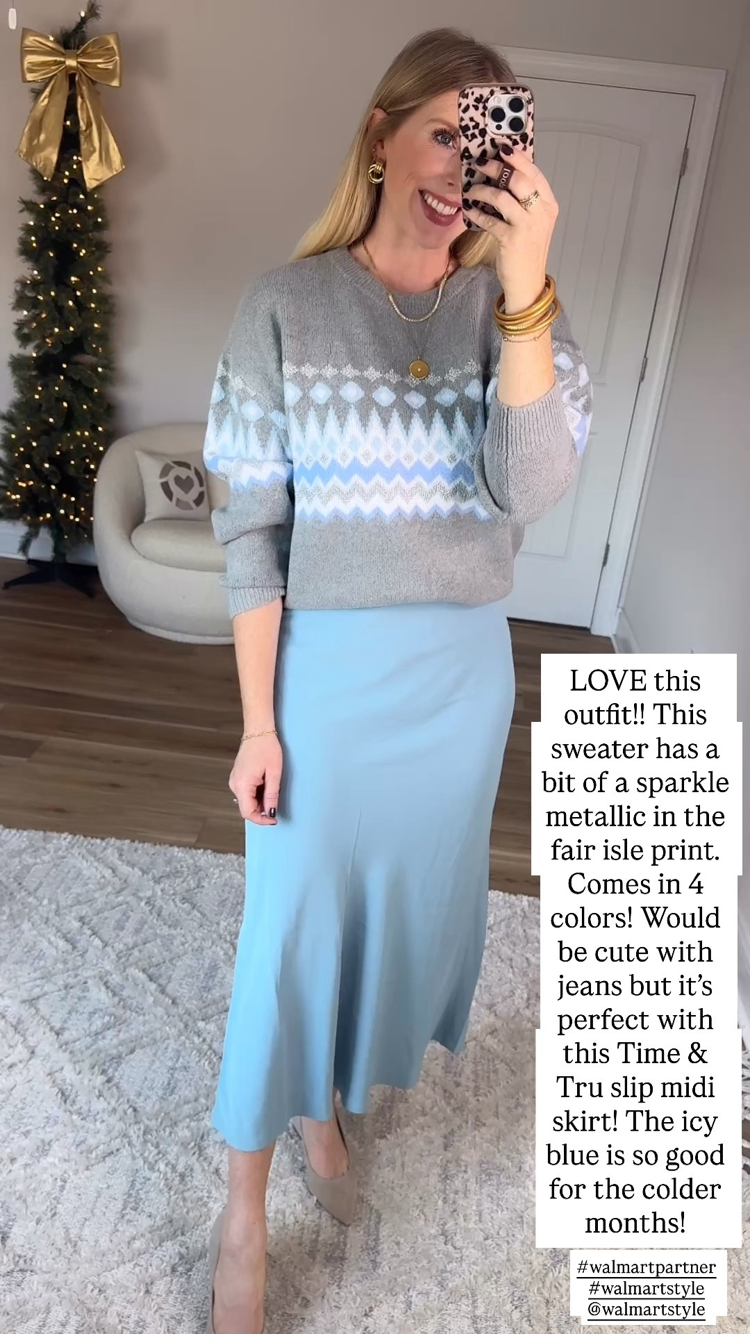 Weekend Walmart Wins Try-On
Fair isle metallic sweater- small
Slip midi skirt- small 

#walmartpartner #walmartstyle @walmartstyle

#LTKHoliday #LTKFindsUnder50 #LTKStyleTip