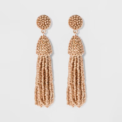 SUGARFIX by BaubleBar Metallic Tassel Drop Earrings - Rose Gold | Target