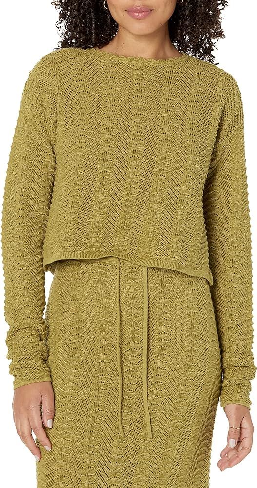The Drop Women's Makayla Crochet Drop-Shoulder Cropped Pullover | Amazon (US)