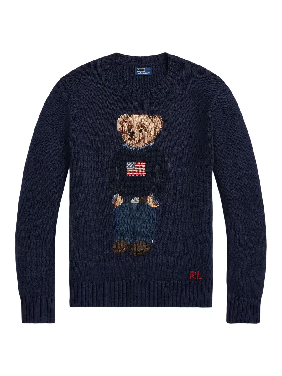 Polo Ralph Lauren Cotton-Linen Crewneck Bear Sweater | Saks Fifth Avenue | Saks Fifth Avenue