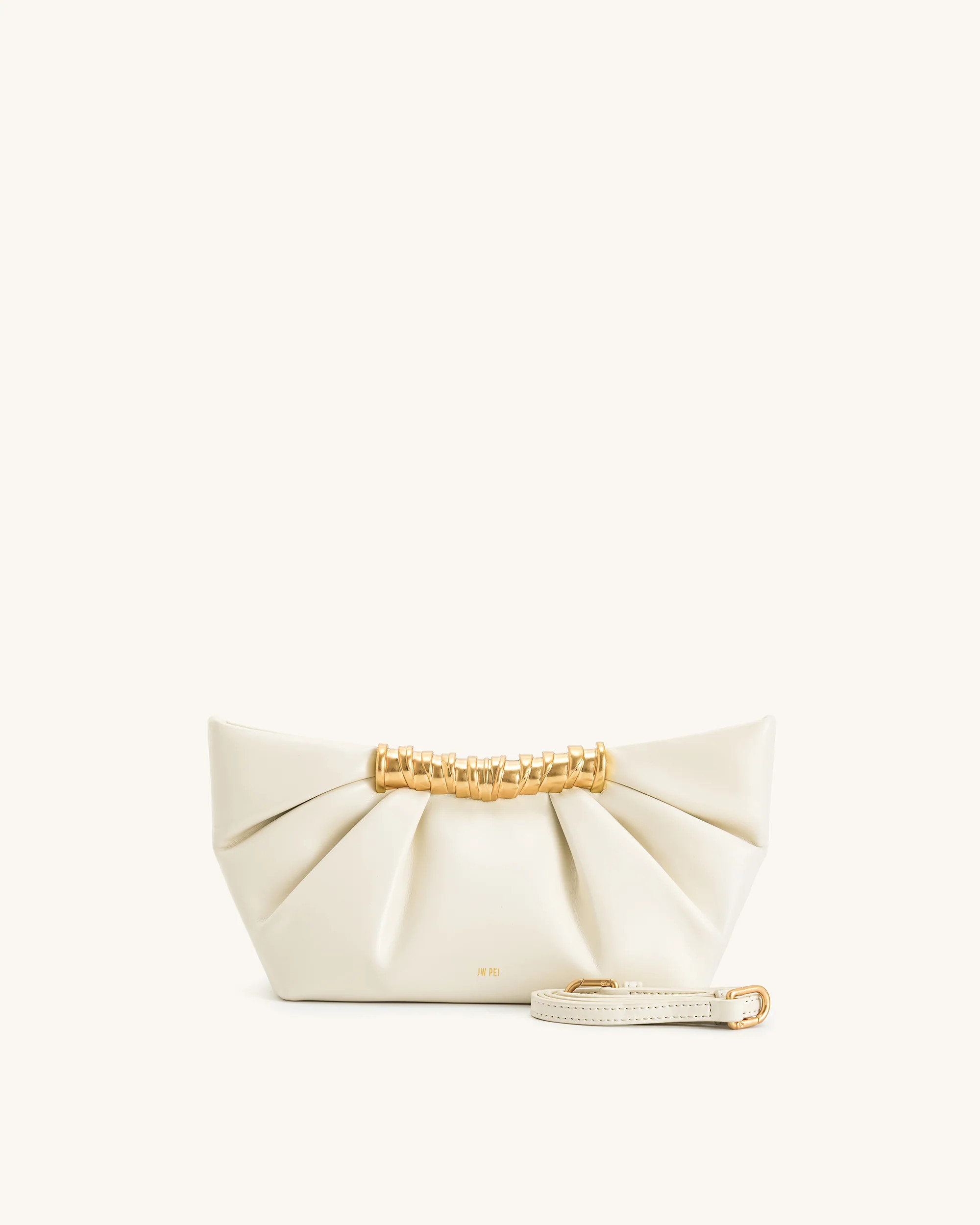 Leia Pleated Clutch - White | JW PEI US