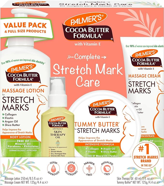 Palmer's Cocoa Butter Formula Pregnancy Skin Care Kit for Stretch Marks and Scars, Dermatologist ... | Amazon (US)