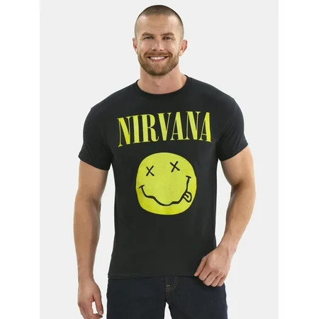 Nirvana Smiley Men's and Big Men's Graphic Tee Smiley, Sizes XS-3XL | Walmart (US)
