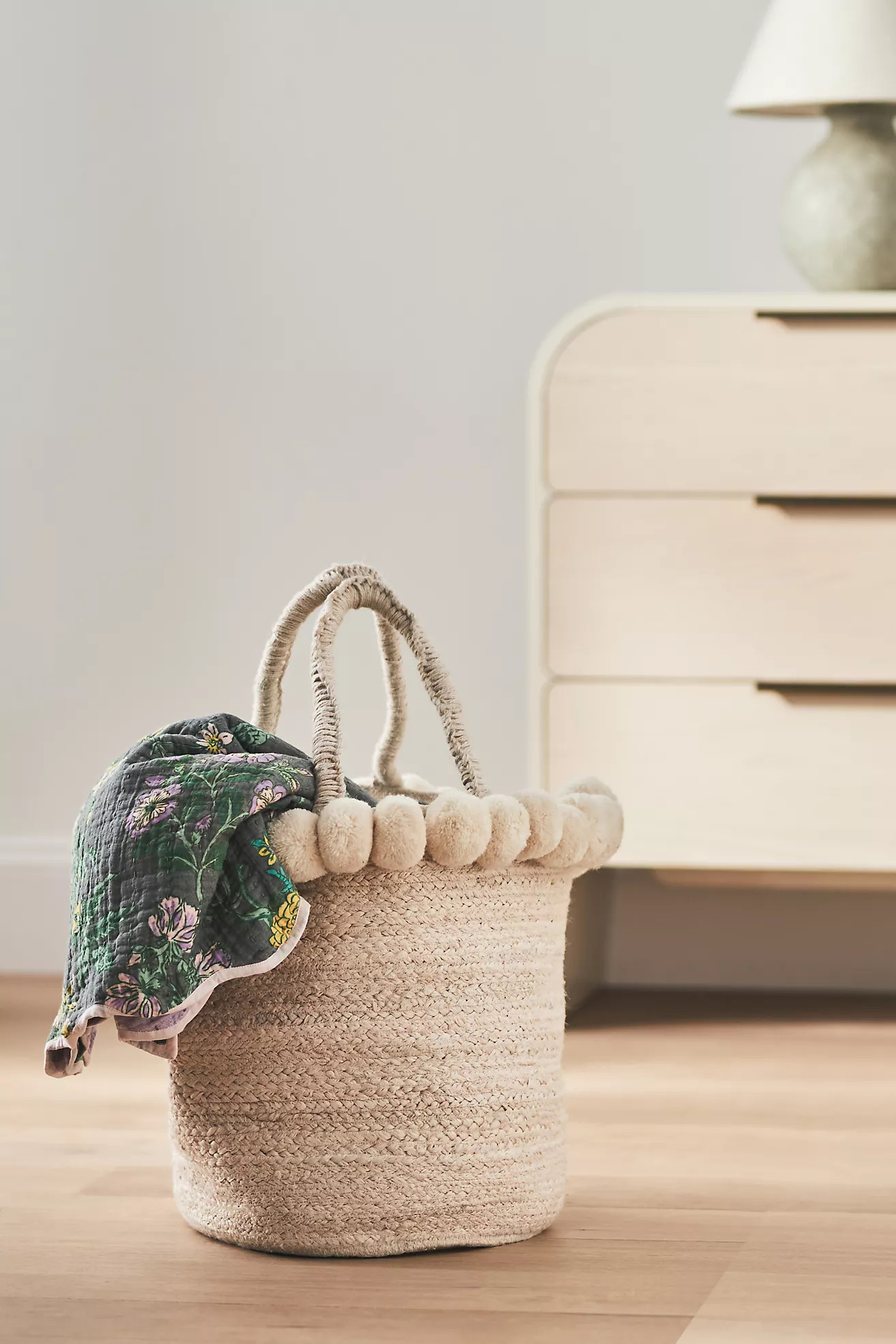 Jute Pom Pom Basket | Anthropologie (US)
