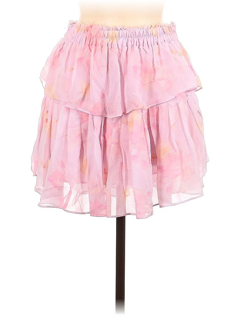 LoveShackFancy 100% Viscose Floral Pink Casual Skirt Size M - 56% off | thredUP