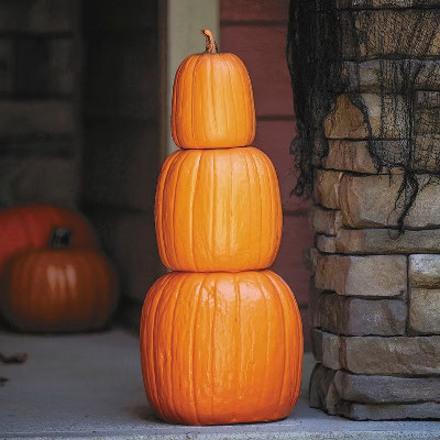 ATC 22 3/4" Nested Orange Plastic Pumpkins Halloween Decoration | Target