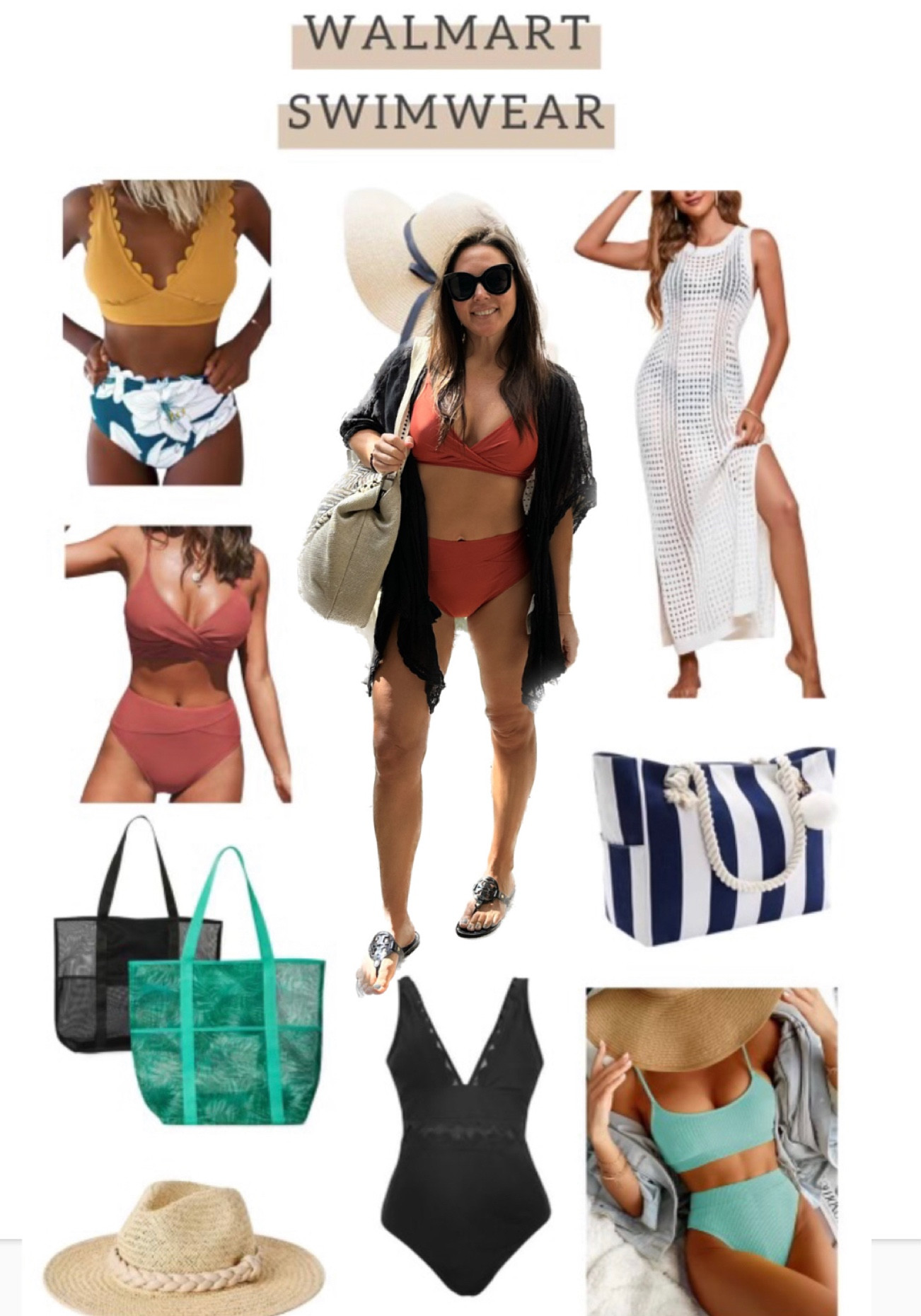 Cupshe now @walmart - best thing ever! 
Wearing size small I. All two live high waisted skim suits. Perfect for mommy tummy and family vacations .
#ad
#walmart
#walmartfinds 

#LTKunder50 #LTKcurves