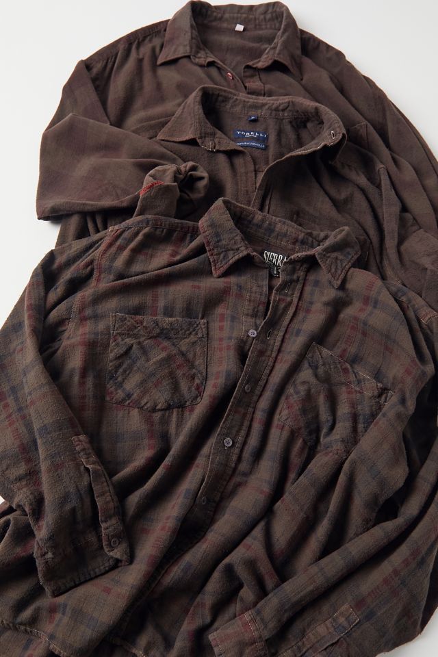 Urban Renewal Recycled Overdyed Flannel Shirt | Urban Outfitters (US and RoW)