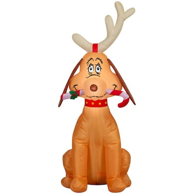 Grinch 4-ft LED Dr Seuss Max with Candy Cane Christmas Inflatable | Lowe's