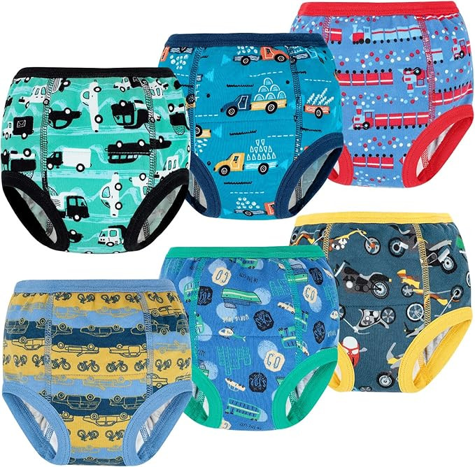 MooMoo Baby 6 Packs Potty Training Underwear Absorbent Vehicle Training Pants for Toddler Boys Pe... | Amazon (US)