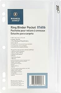 SPR01606 - Vinyl Ring Binder Pocket, 9-1/2x6, Clear | Amazon (US)