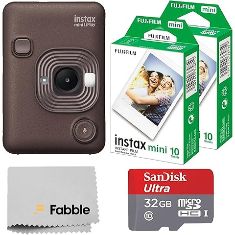 Fujifilm Instax Mini LiPlay Hybrid Instant Camera, Deep Bronze, Bundle with 20 Exposures Film Pac... | Amazon (US)