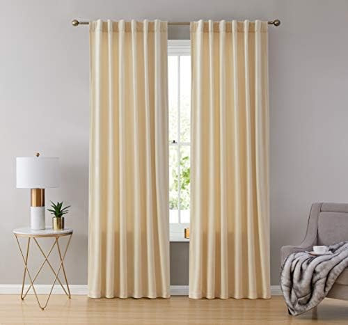 Amazon.com: HLC.ME Lopez Velvet Premium Soft Light Filtering Back Tab Rod Pocket Window Treatment... | Amazon (US)