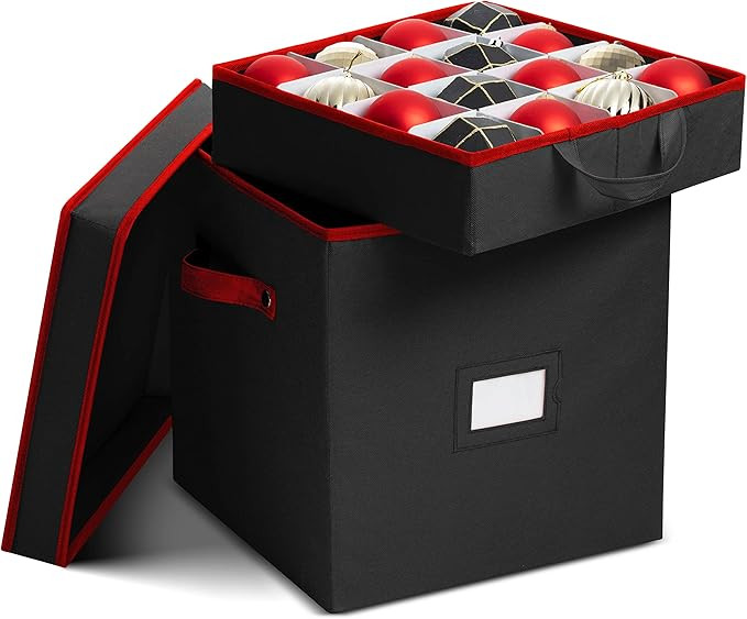 Premium Christmas Ornament storage Box with Lid - 3-inch Compartment, Storage Container Keeps 64 ... | Amazon (US)
