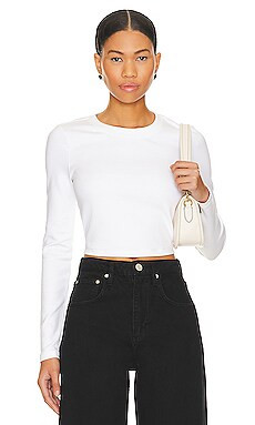 Cuts Tomboy Long Sleeve Cropped in White from Revolve.com | Revolve Clothing (Global)