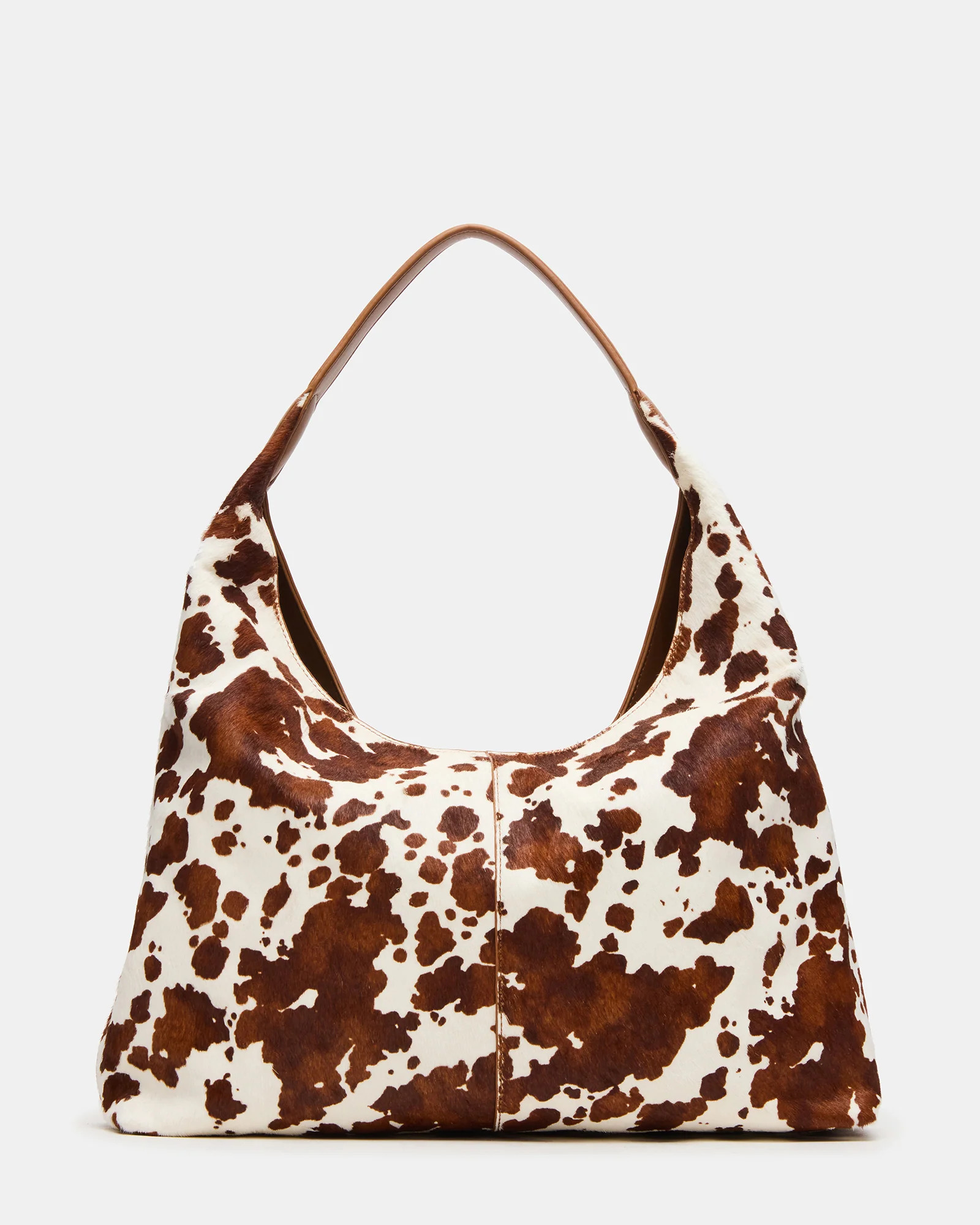 FARA Bag Brown Cow Print Hobo Slouchy Shoulder Handbag | Steve Madden (US)