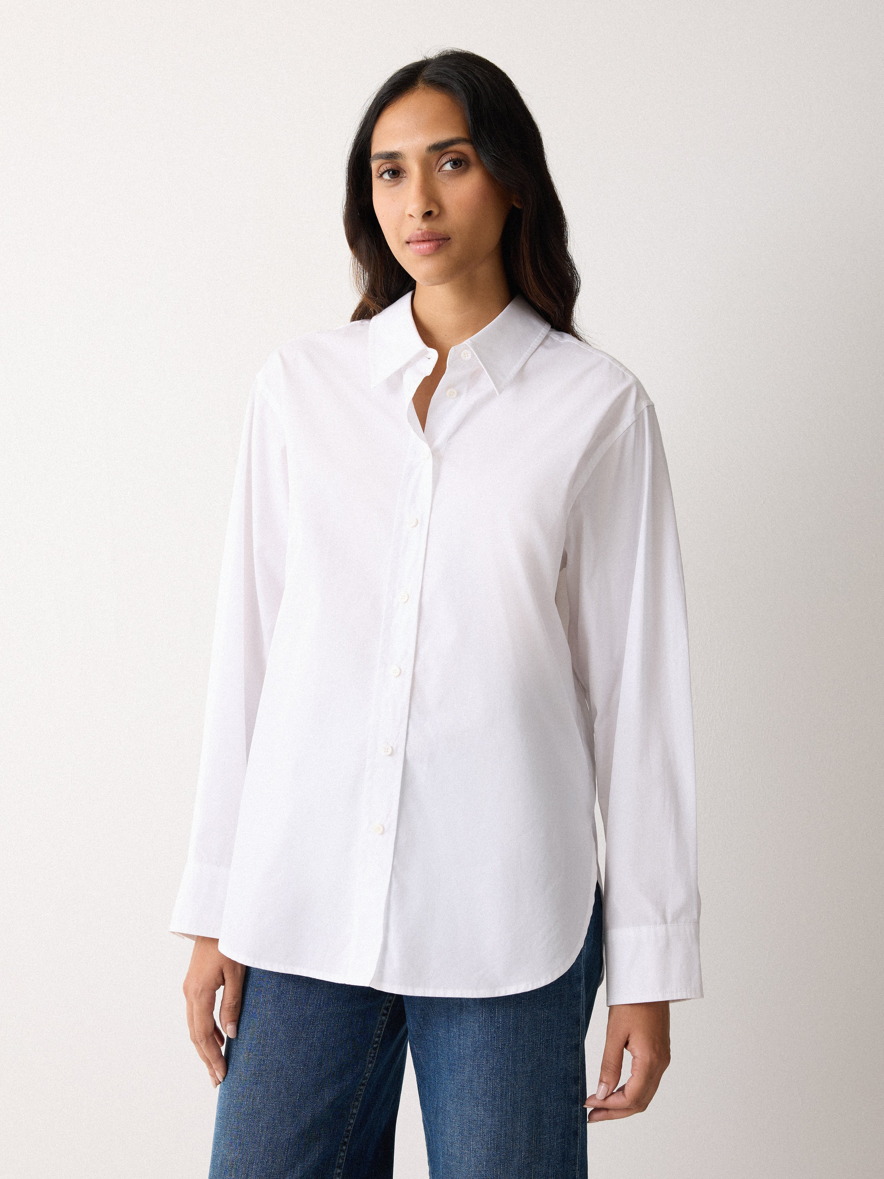 Cotton Poplin Shirt | White | Jigsaw (UK)