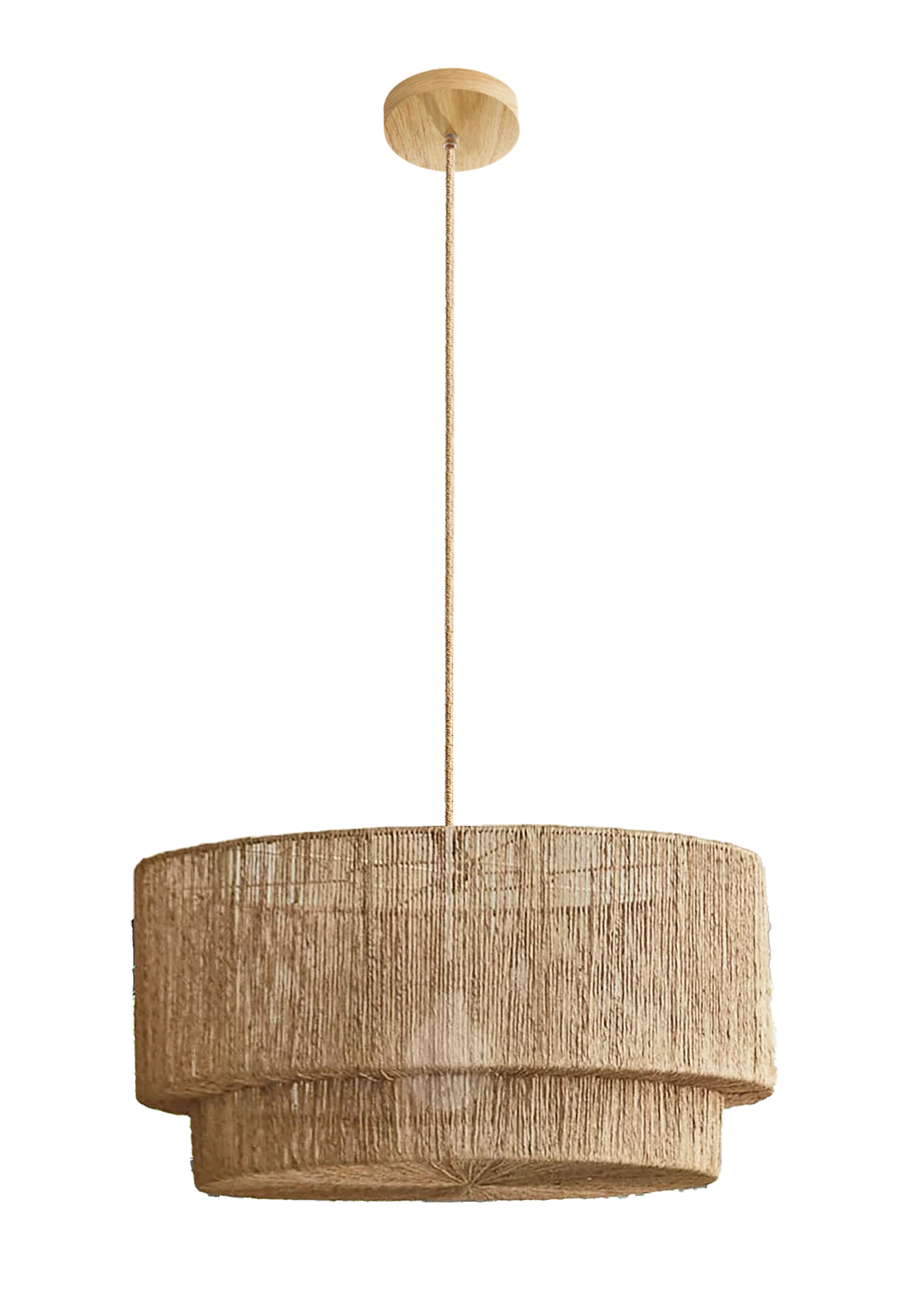 Luminous Rattan Pendant Light - Natural Drum 1-Light Polished Handwoven Dimmable Hanging Light Fo... | Wayfair North America