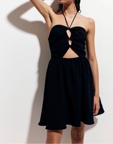 Black cut out halter dress 

#LTKSeasonal #LTKstyletip #LTKfindsunder50