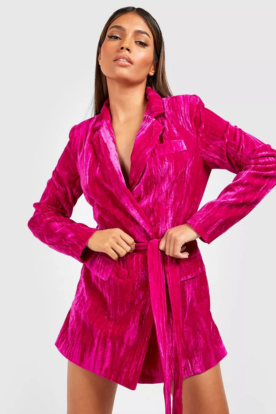 Velvet Blazer Romper | Boohoo.com (US & CA)