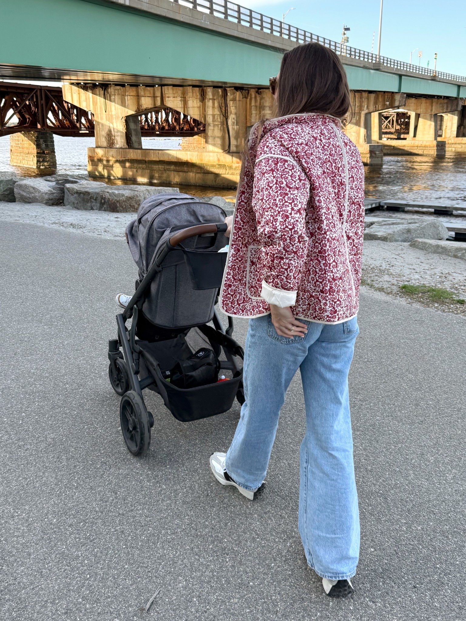 Mom fit, spring mom style, floral jacket, cute jeans, favorite stroller for toddler and baby 

#LTKBaby #LTKSeasonal #LTKFindsUnder50