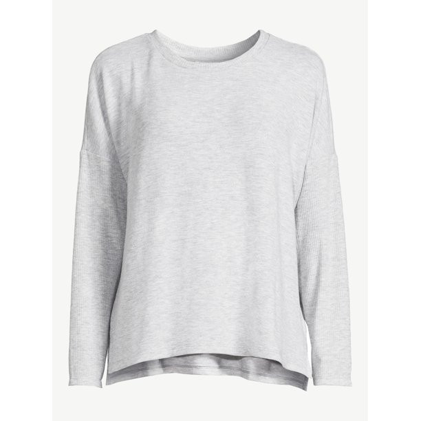 Joyspun Women's Long Sleeve Sleep Top, Sizes up to 3X - Walmart.com | Walmart (US)