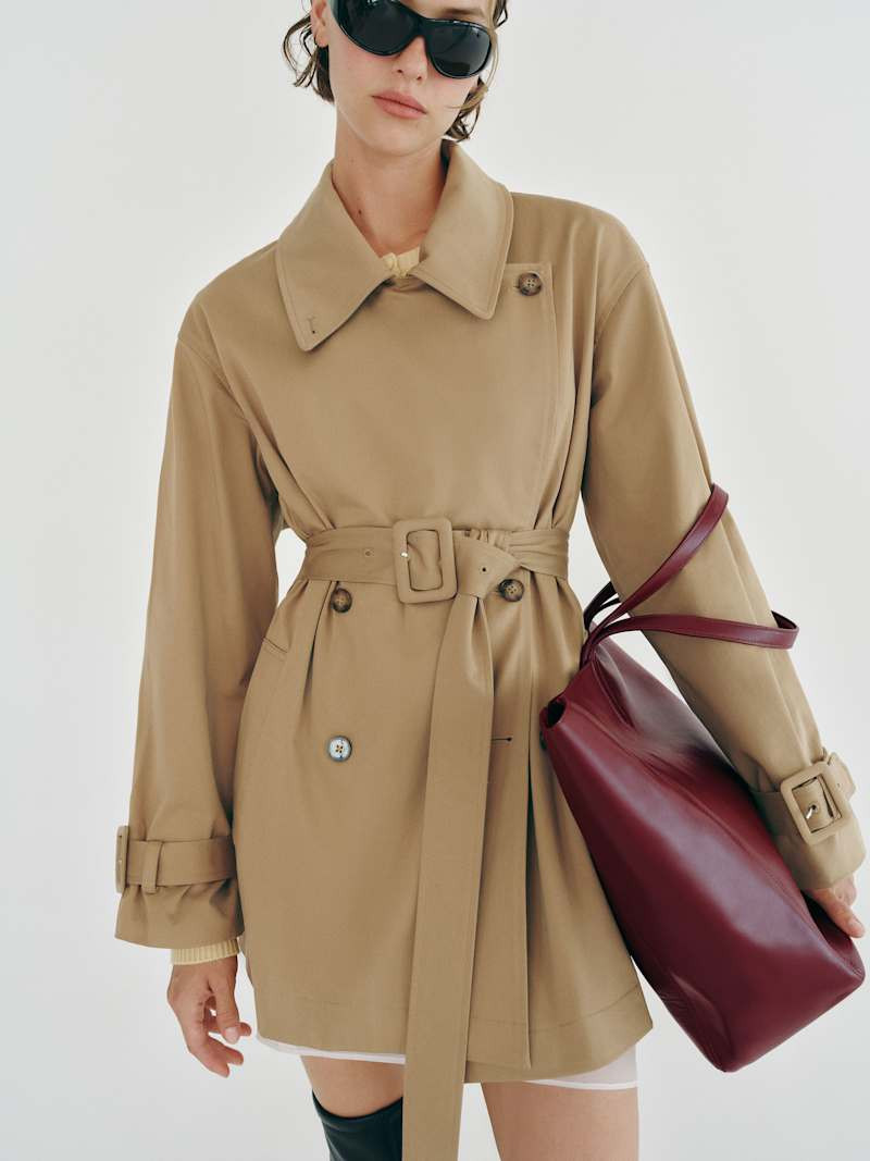 Reformation Spencer Trench Coat Natural Large | Reformation (Global)