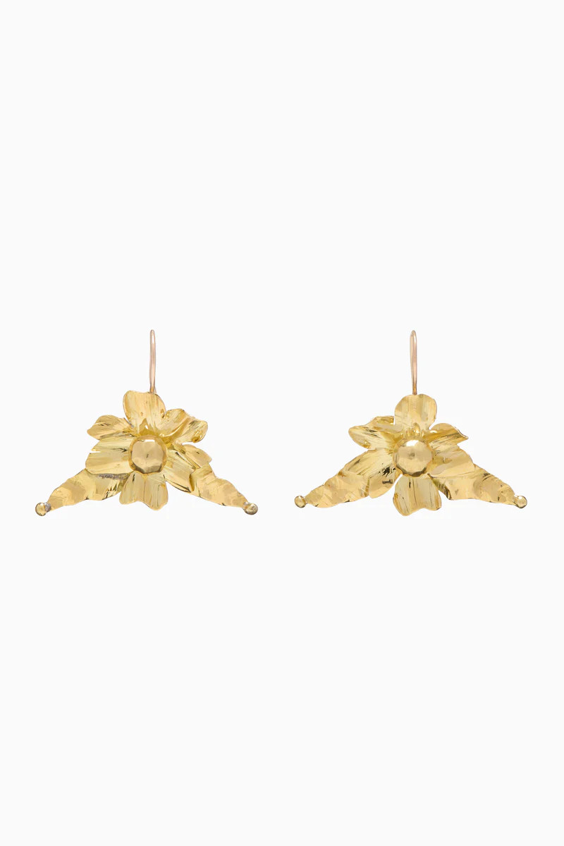 Gaia Flower Stud Earring - Brass | Ulla Johnson