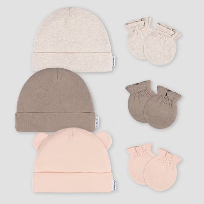 Gerber Baby 6pk Hat & Mitten Set - Pink | Target
