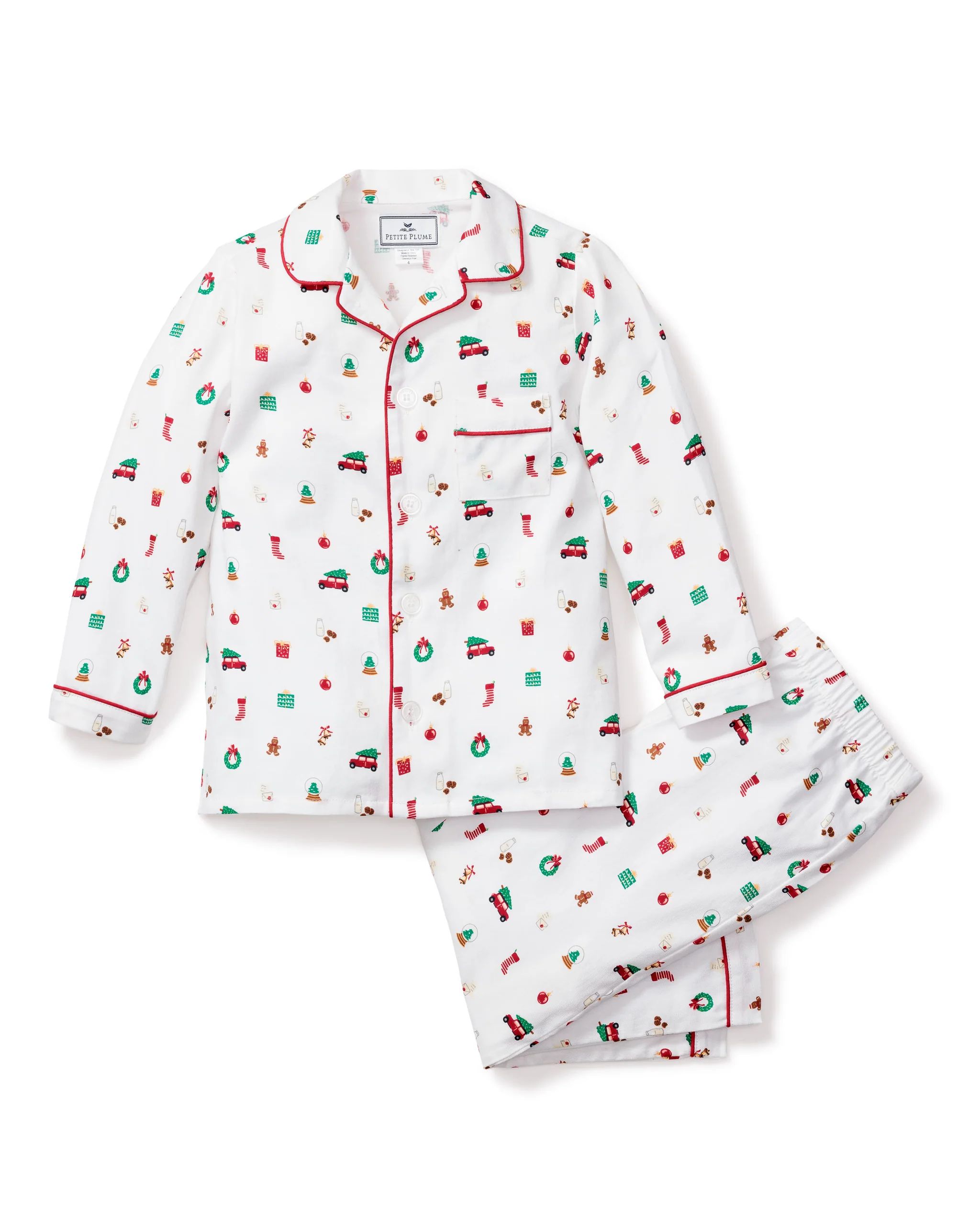 Kid's Twill Pajama Set in Winter Nostalgia | Petite Plume