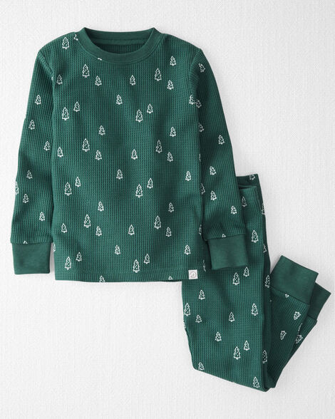 Toddler Christmas Tree Print Waffle Knit Pajamas Made with Organic Cotton | Carter's Inc