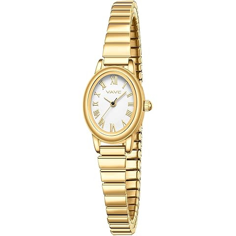 Diaofendi 3 Sizes (S/M/L) Small Gold Watches for Women - Fit 5"-8" Expansion Band, Valentine's Da... | Amazon (US)
