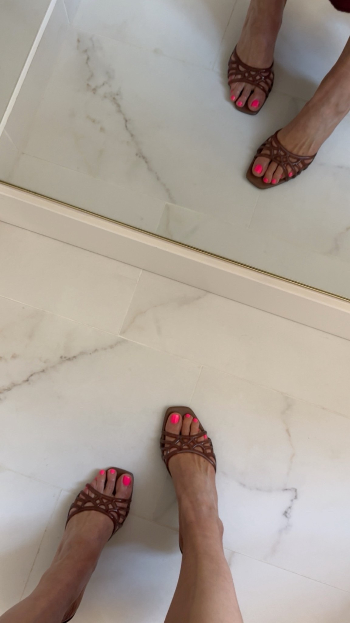 I wore these all night walking downtown and they are comfortable! 
Jelly heels 
I sized up to a 9 1/2 
Spring heels 
OOTD

#LTKWorkwear #LTKSeasonal #LTKootd