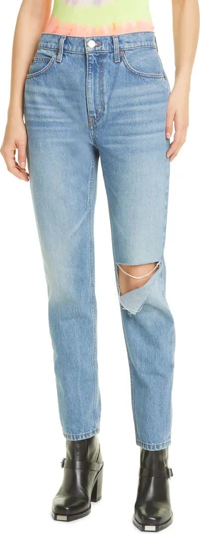 Re/Done '70s High Waist Distressed Straight Leg Jeans | Nordstrom | Nordstrom