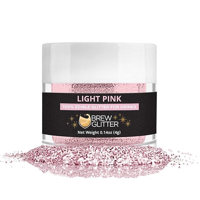 Light Pink BREW GLITTER Edible Glitter For Drinks, Cocktails, Beer, Garnish Glitter & Beverages |... | Amazon (US)