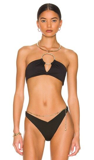 Simone Collar Bikini Top in Black | Revolve Clothing (Global)