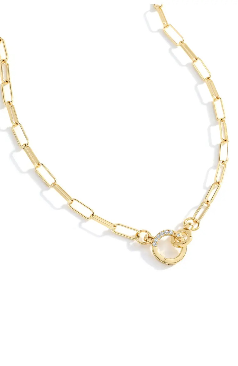 Pave Mint Paperclip Necklace | Nordstrom
