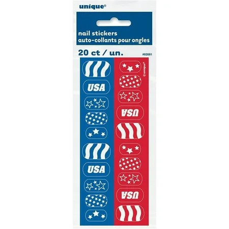 Nail Stickers Patriotic 4th of July Unique Industries 20 ct | Walmart (US)