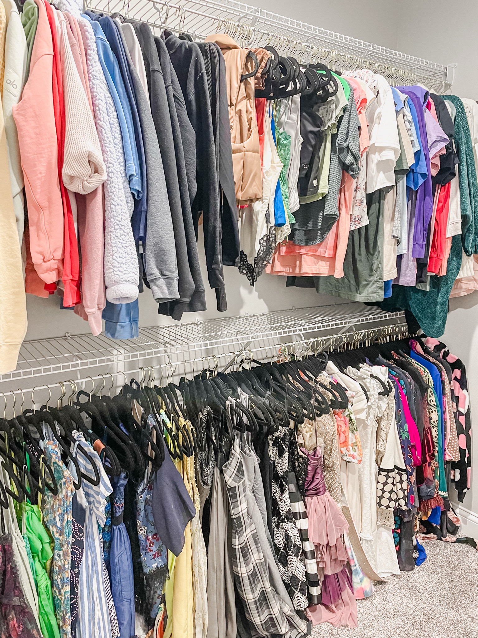 •Closet organization goals•

Highly recommend getting all the same hanger, I love these velvet ones from Sam's and they are currently on sale! It reduces the visual clutter!

#LTKHome