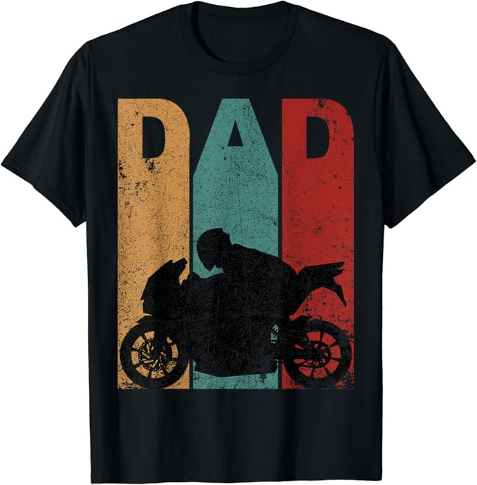 Vintage Sport Bike Dad Fathers Day Gift Biker Motorcycle T-Shirt | Amazon (US)