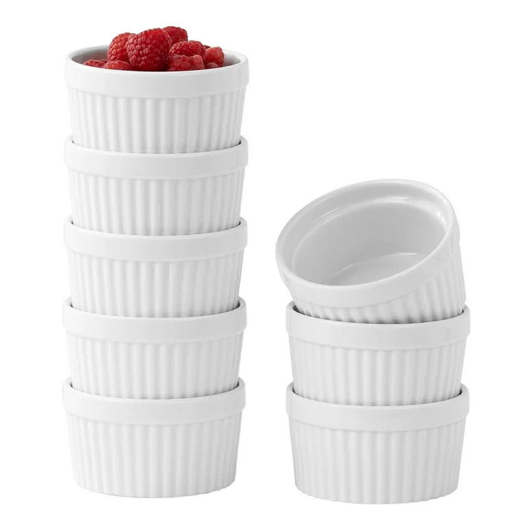 DOWAN 6Oz White Ceramic Ramekins Set of 8, Porcelain Ramekins Dishes for Desserts, Appetizers and... | Walmart (US)