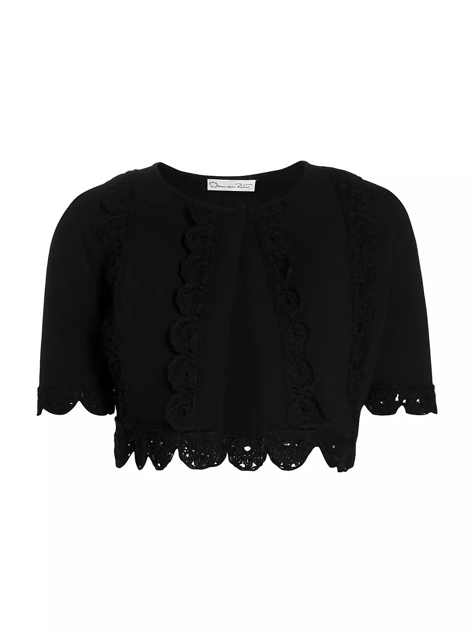 Scalloped Short-Sleeve Cardigan | Saks Fifth Avenue