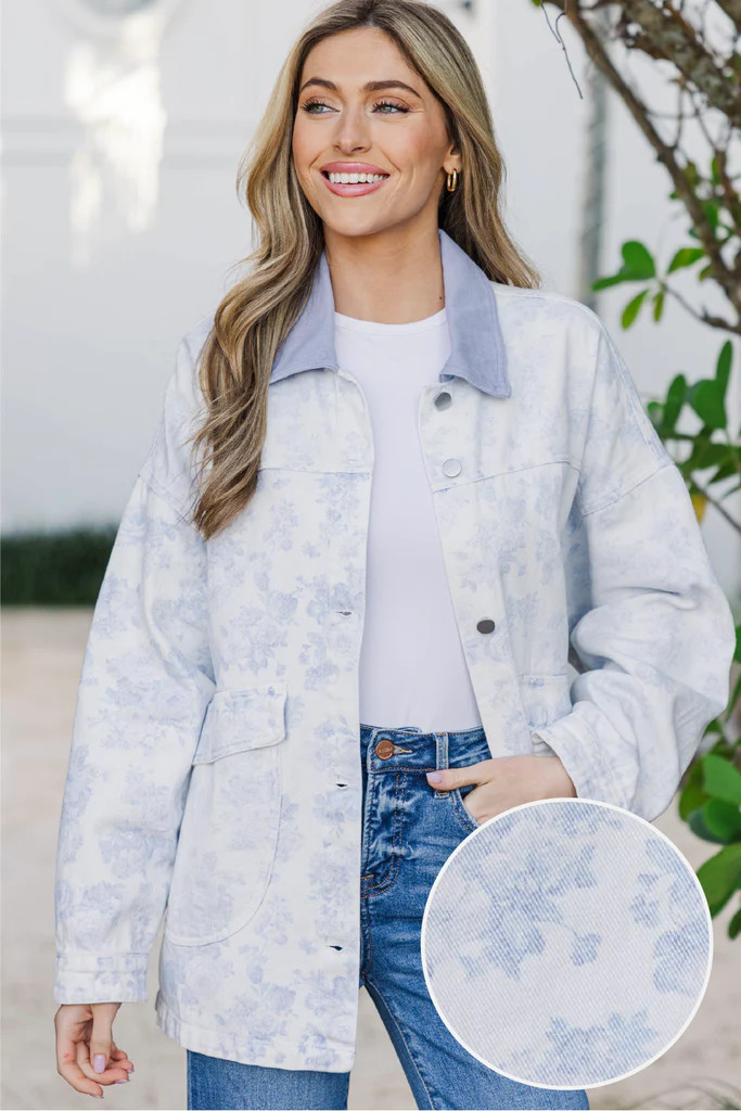 Your Go-To Favorite Light Blue Floral Jacket | The Mint Julep Boutique
