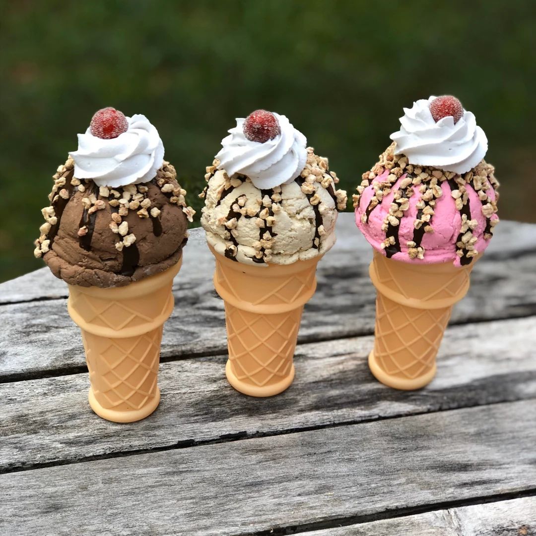 Fake Ice Cream Cones, Realistic Ice Cream, Ice Cream Cone Decor, Tiered Tray Decor, Summer Photo ... | Etsy (US)