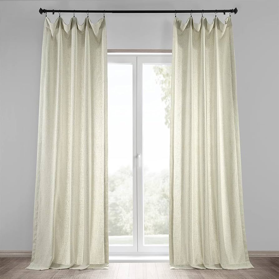 HPD Half Price Drapes Heavy Linen Curtains for Bedroom 50 X 96 (1 Panel), FHLCH-VET13192-96, Barl... | Amazon (US)