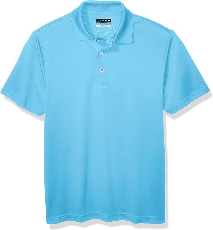PGA TOUR Men's Airflux Short Sleeve Solid Golf Polo-Shirts | Amazon (US)