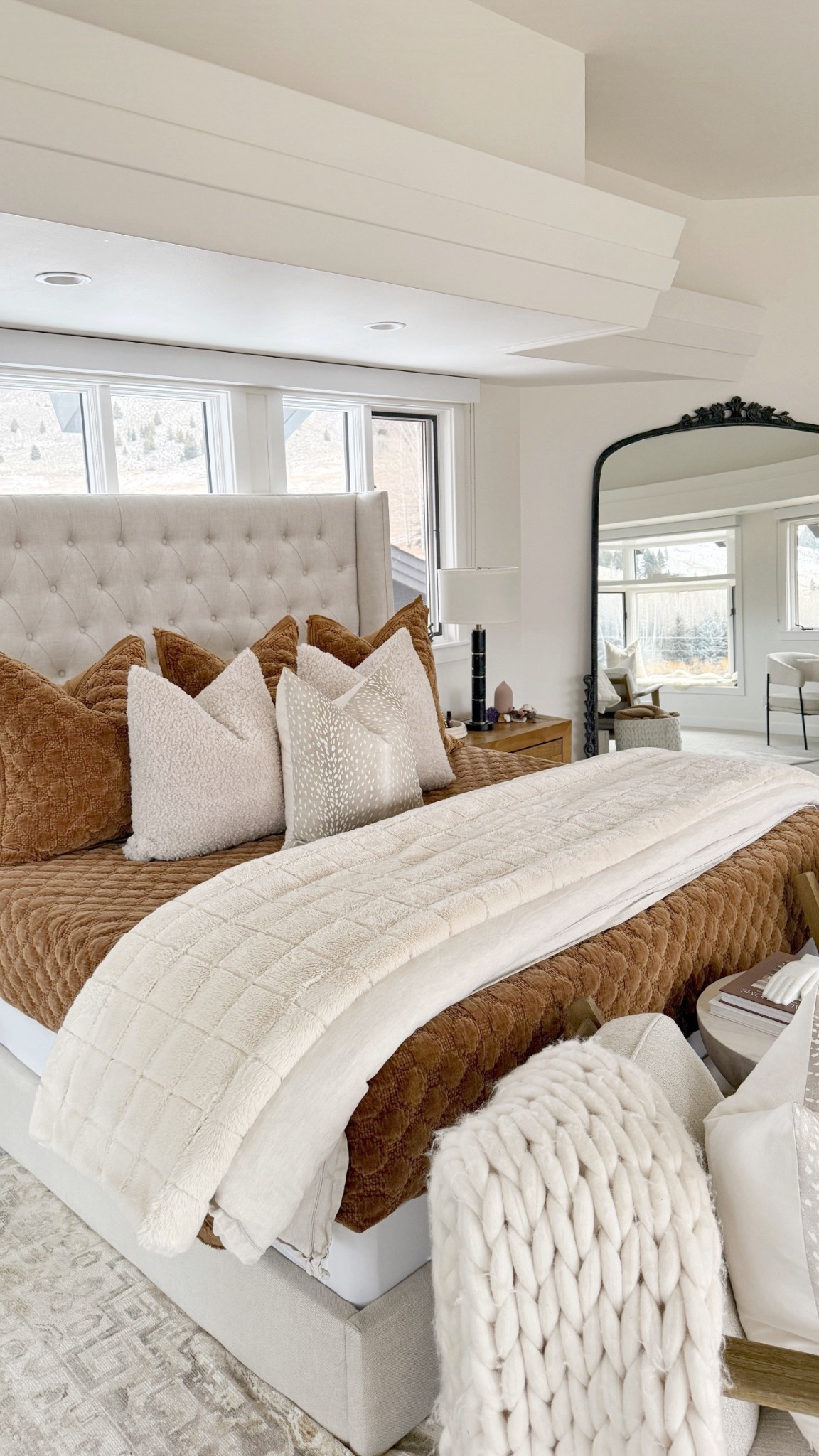 Winter BEDDING refresh for the coziest setup 😊 Layering velvet, faux fur, teddy and fawn prints!! Here’s what I used on my bed👇🏻
+ bamboo CE sheets
+ non-tox sleeping pillows
+ silk pillowcases
+ velvet quilt (brown)
+ linen duvet & insert (Amazon finds!)
+ faux fur bed blanket (all time fave!)
+ 3 velvet euro shams (brown)
+ 2 teddy pillows (24”x24”)
+ 1 deer print pillow (24”x24”)



#LTKSeasonal #LTKHome