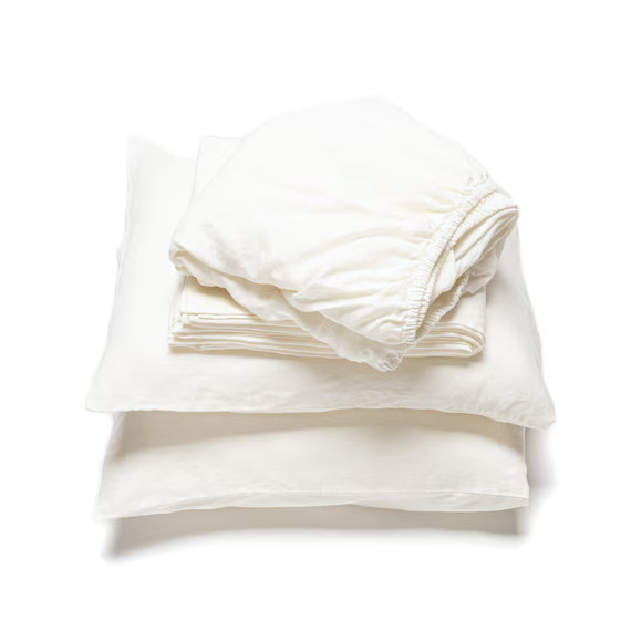 Linen Sheet Set in Off White Color. Washed linen Fitted Sheet, Flat Sheet, 2 Pillow Cases. King, ... | Etsy (CAD)