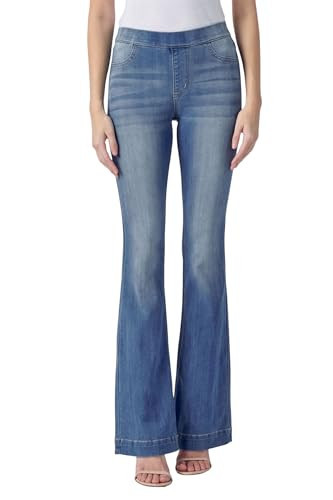 Cello Jeans Women's Mid Rise Easy Flare Pull On Jeggings (US, Alpha, Small, Regular, Regular, MD) | Amazon (US)